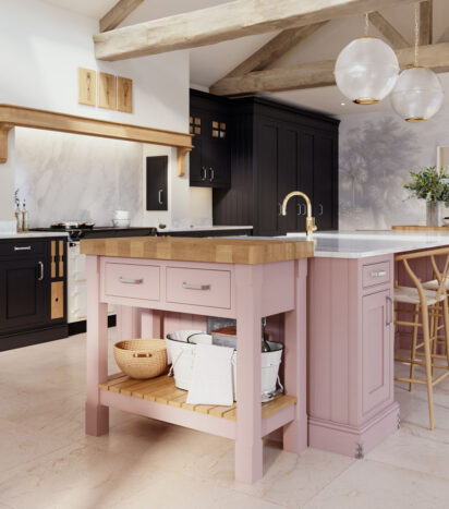 Classic Kitchen Design - Pink & Indigo