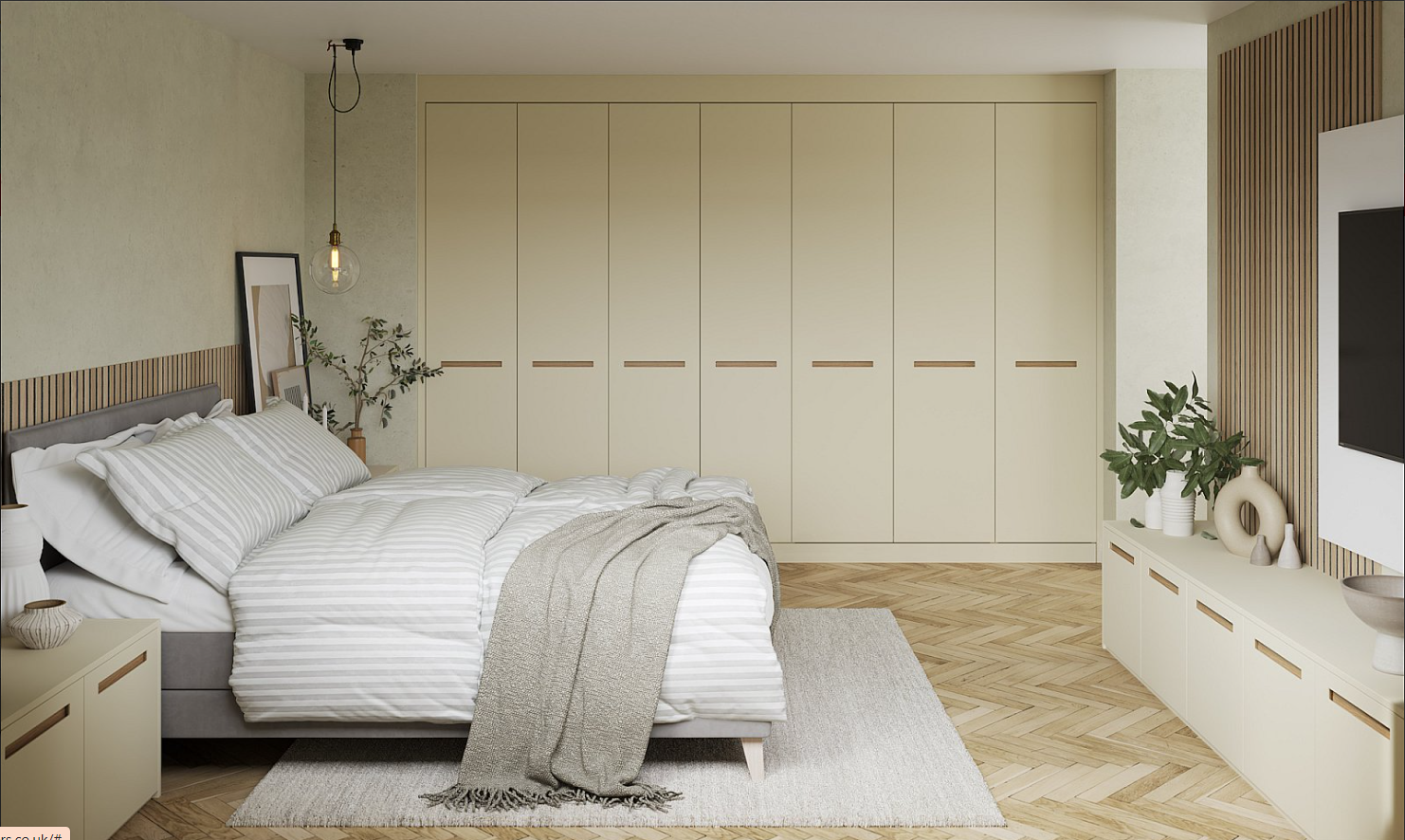 Porter Bedroom Design - outline Mussel Shaker Doors