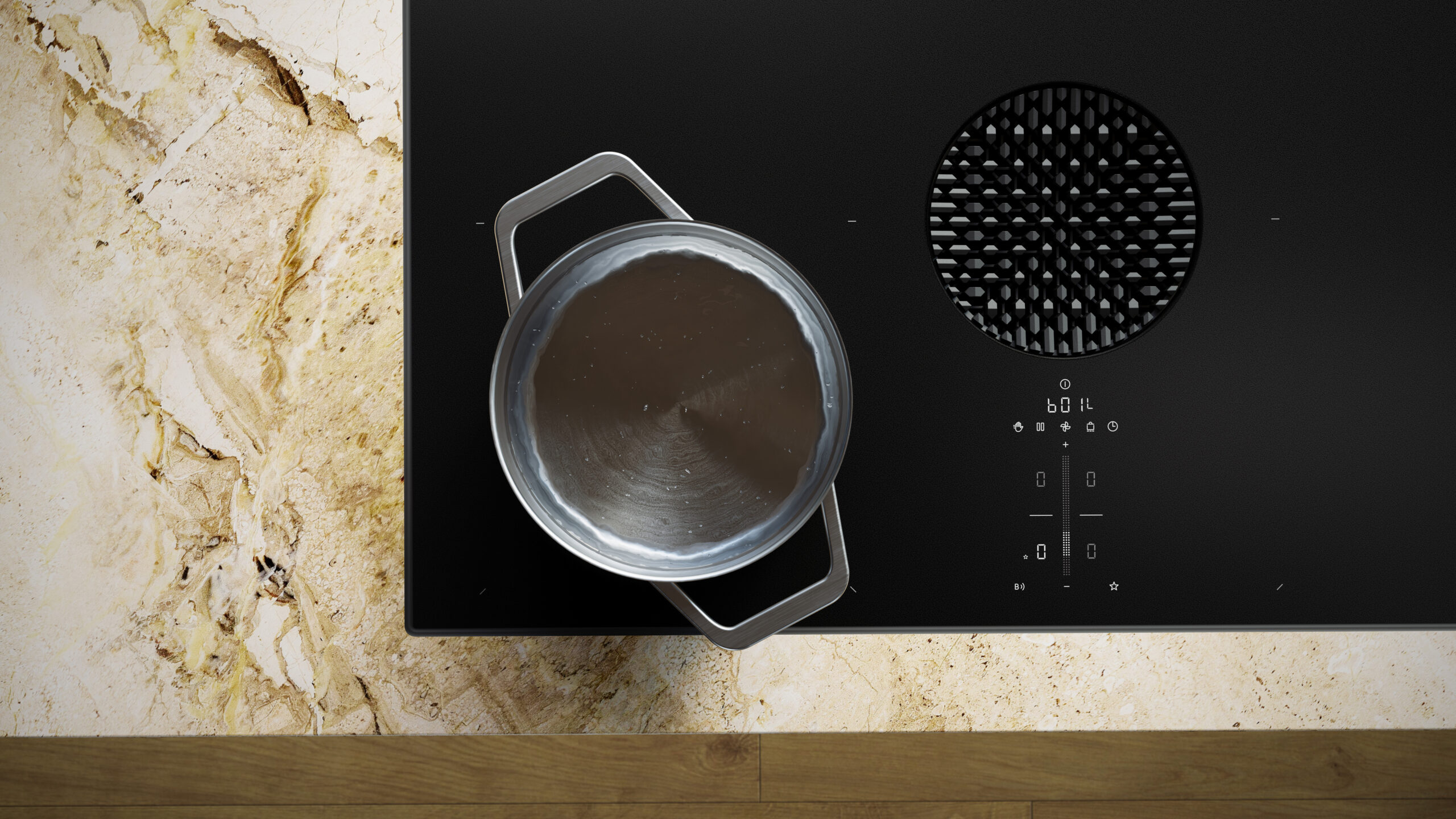 BORA X Pure Intuitive Induction Hob with Integrated Extractor and Oversize Cooking Space